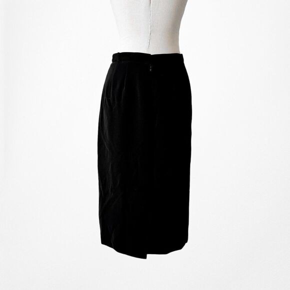 Vintage Y2K Kasper Black High Waisted Knee Length Bodycon Pencil Skirt Size M - Picture 5 of 6